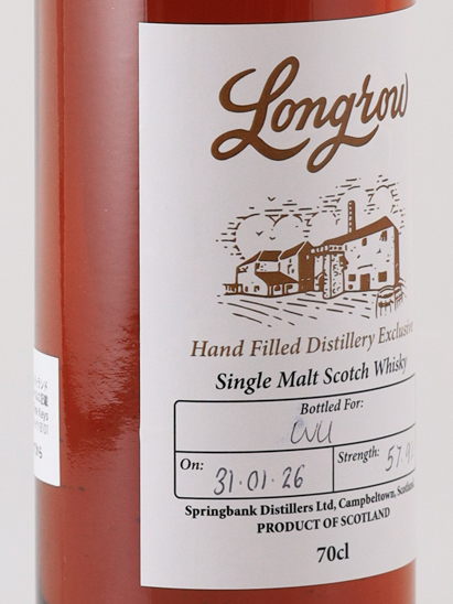 Longrow hand filled 57.9% (defective label)