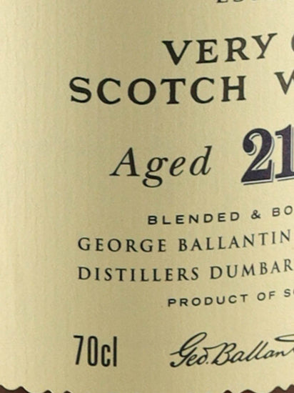 Ballantine's 21 Years Old Old Label