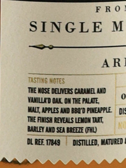 Extra Old Particular Arran 26 Years Old 1997