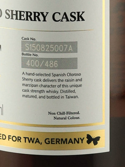 Kavalan Solist Oloroso Sherry Cask for Whisky Age