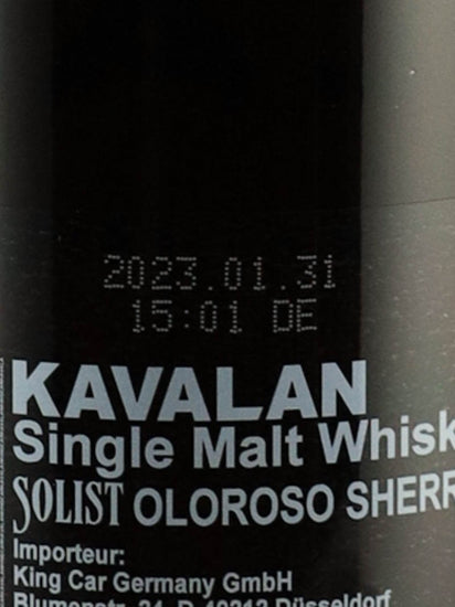 Kavalan Solist Oloroso Sherry Cask for Whisky Age