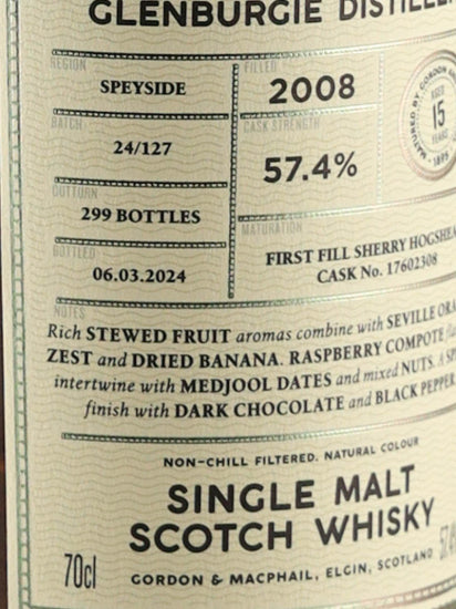 Connoisseur's Choice Cask Strength Glenburgie 15 Years Old 2008