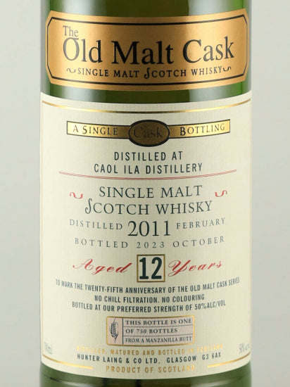Old Malt Cask Caol Ila 12 Years Old 2011 25th Anniversary Bottle