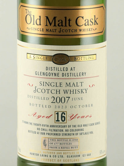 Old Malt Cask Glengoyne 16 Years Old 2007 25th Anniversary Bottle