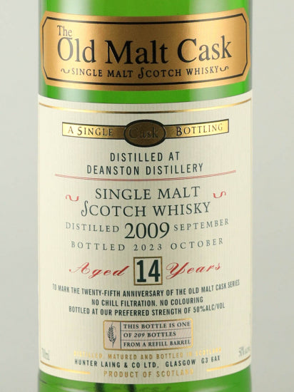 Old Malt Cask Deanston 14 Years Old 2009 25th Anniversary Bottle