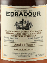 Load image into Gallery viewer, Edradour 12 Years Old 2011 Burgundy Cask Matured