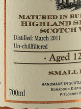 Load image into Gallery viewer, Edradour 12 Years Old 2011 Burgundy Cask Matured