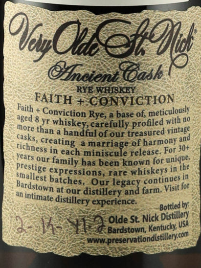Very Old St. Nick Ancient Cask Rye 8
