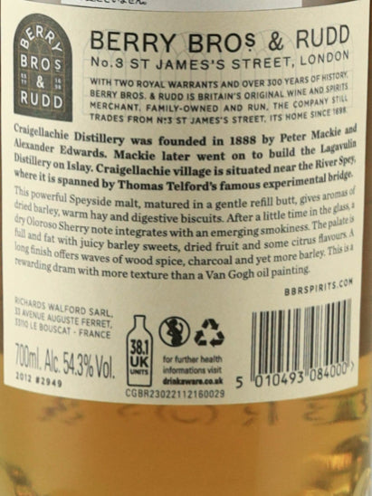 BB&R Craigellachie 11 Years Old 2012