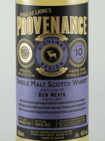 Provenance Ben Nevis 10 Years Old 2012