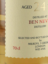 Load image into Gallery viewer, Milroy's Vintage Reserve Ben Nevis 24 Years Old 1998