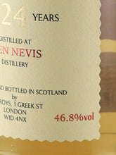 Load image into Gallery viewer, Milroy's Vintage Reserve Ben Nevis 24 Years Old 1998