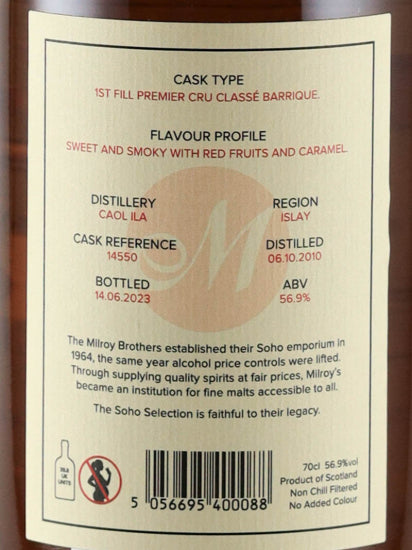Milroy's Soho Selection Caol Ila 12 Years Old 2010