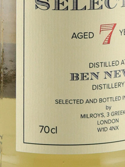 Milroy's Soho Selection Ben Nevis 7 Years Old 2015