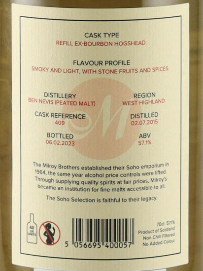 Milroy's Soho Selection Ben Nevis 7 Years Old 2015