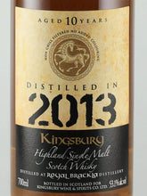 Load image into Gallery viewer, Kingsbury Gold Royal Brackla 10 Years Old 2013