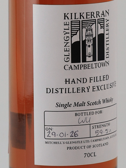 Kilkerran Hand Filled 2026-01 Bottling 59.5% (defective label)
