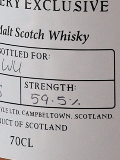 Kilkerran Hand Filled 2026-01 Bottling 59.5% (defective label)