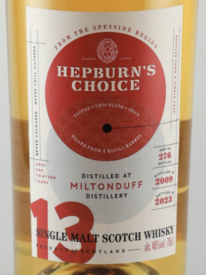 Hepburn's Choice Miltonduff 13 Years Old 2009