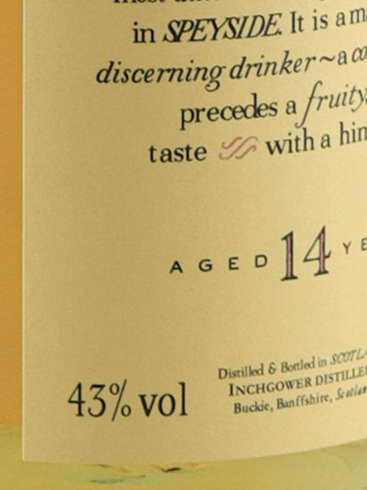 Inchgower 14 Years Old 2019 Release Lot 9298