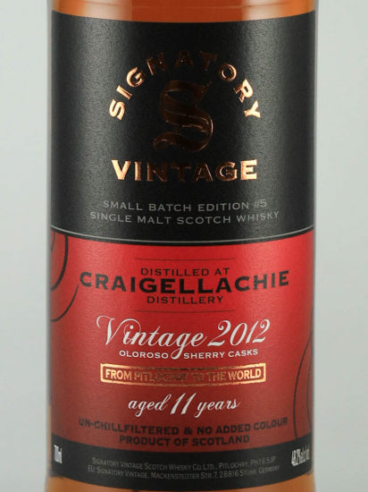 Signatory Craigellachie 11 Years Old 2012