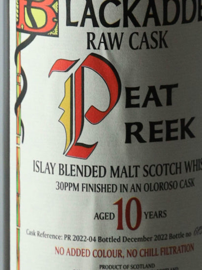 Black Adder Raw Cask Peatreek Islay Blended Malt 10 Years Old