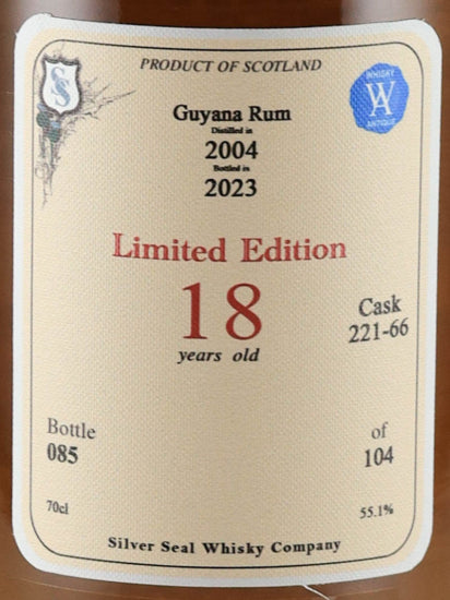 Silver Seal Demerara Rum Diamond 18 Years Old 2004