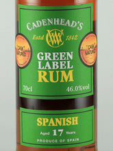Load image into Gallery viewer, Cadenhead Green Label Spanish Rum 17 Years Old