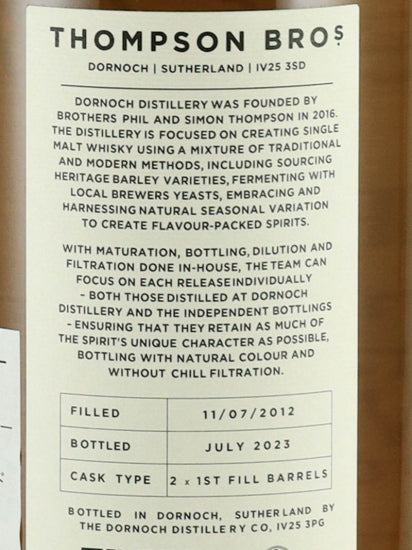 Dornoch Glen Garioch 11 Years Old 2012