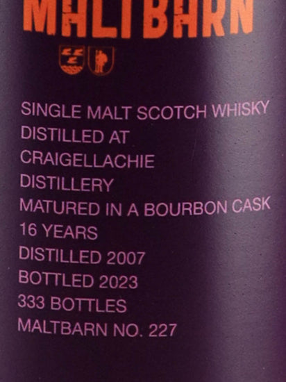 Maltbarn Craigellachie 16 Years Old 2007