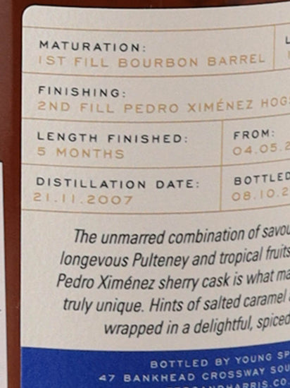 Ferg & Harris Old Pulteney 14 Years 2007