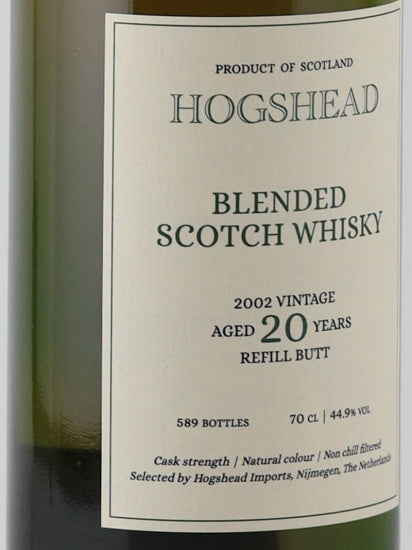 Hogshead Indie Blended Scotch 20 Years 2002