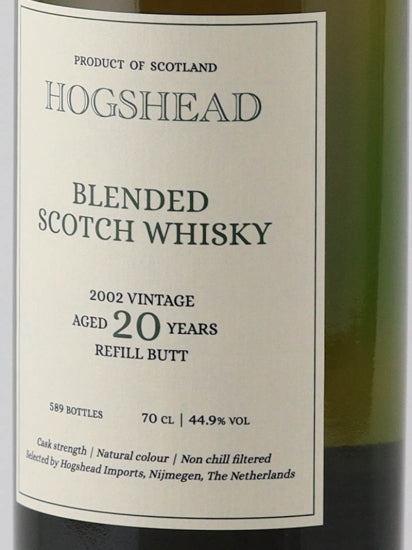 Hogshead Indie Blended Scotch 20 Years 2002