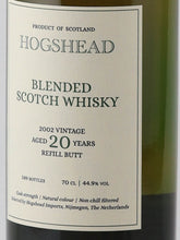 Load image into Gallery viewer, Hogshead Indie Blended Scotch 20 Years 2002