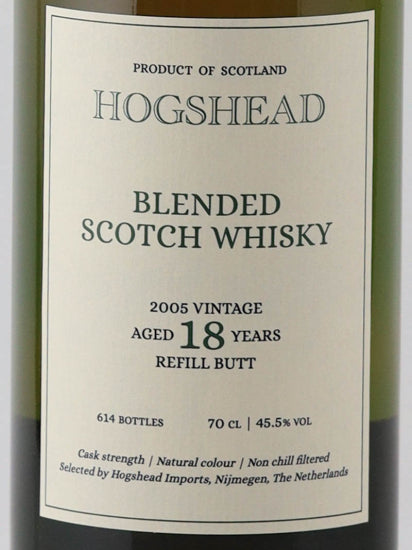 Hogshead Indie Blended Scotch 18 Years 2005