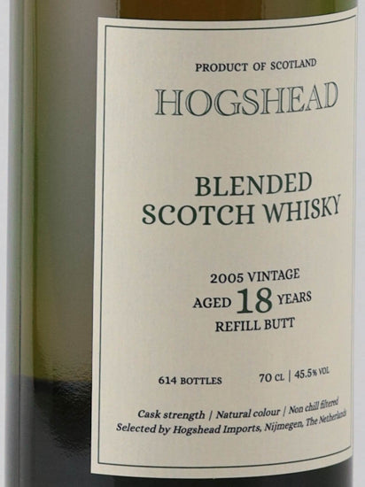 Hogshead Indie Blended Scotch 18 Years 2005