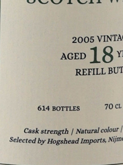 Hogshead Indie Blended Scotch 18 Years 2005