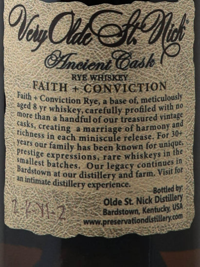 Very Old St. Nick Ancient Cask Rye 8