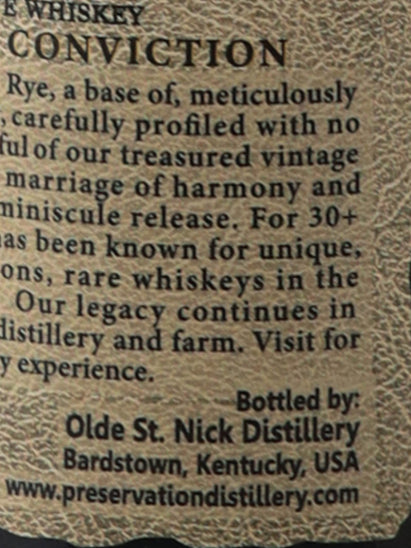 Very Old St. Nick Ancient Cask Rye 8