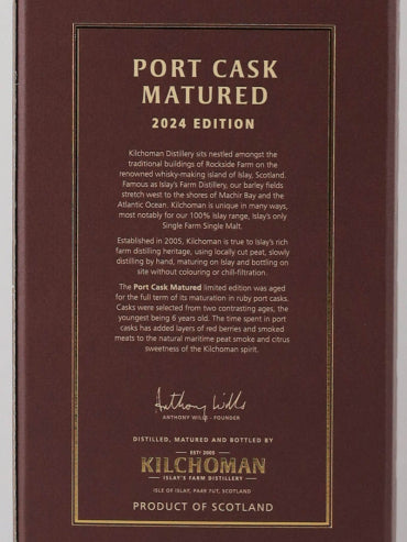 Kilchoman 6 Years Port Wine Cask 2024 Edition