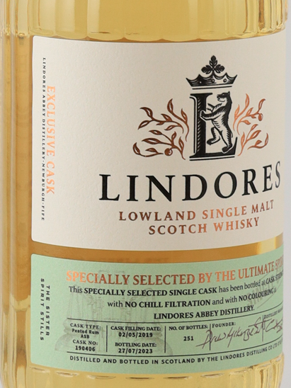 Lindores Single Malt 2019 Peated Rum Cask for THE ULTIMATE SPIRITS