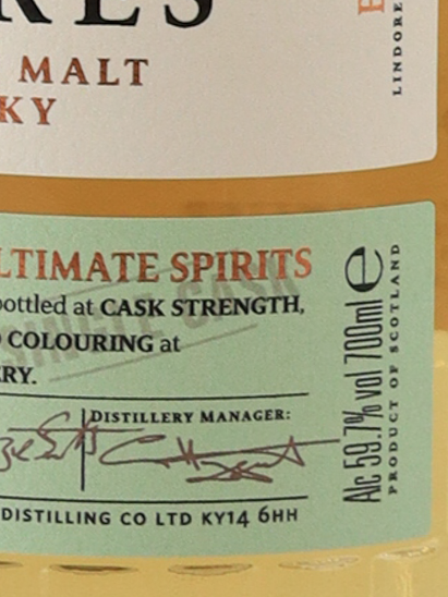 Lindores Single Malt 2019 Peated Rum Cask for THE ULTIMATE SPIRITS
