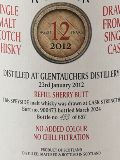 Black Adder Raw Cask Glenturret 12 Years 2012