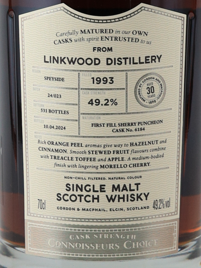 Connoisseur's Choice Cask Strength Linkwood 30 Years 1993