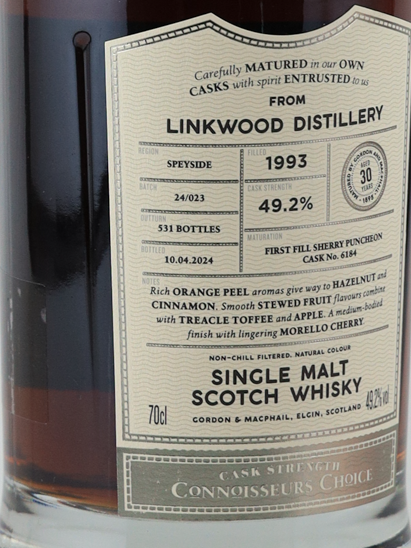 Connoisseur's Choice Cask Strength Linkwood 30 Years 1993