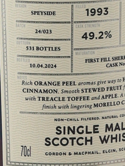 Connoisseur's Choice Cask Strength Linkwood 30 Years 1993