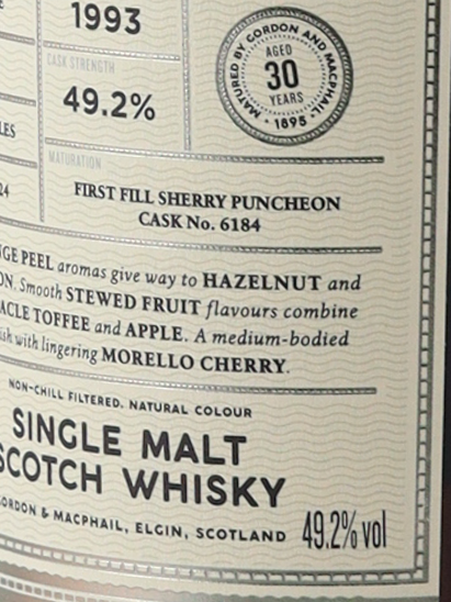 Connoisseur's Choice Cask Strength Linkwood 30 Years 1993