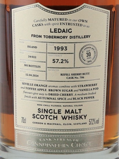 Connoisseur's Choice Cask Strength Ledaig 30 Years 1993