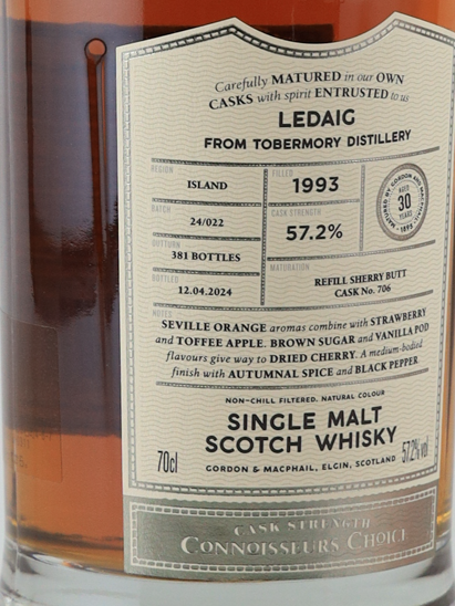 Connoisseur's Choice Cask Strength Ledaig 30 Years 1993