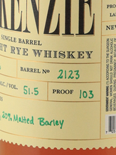 Load image into Gallery viewer, Finger Lakes Mackenzie Single Barrel Rye